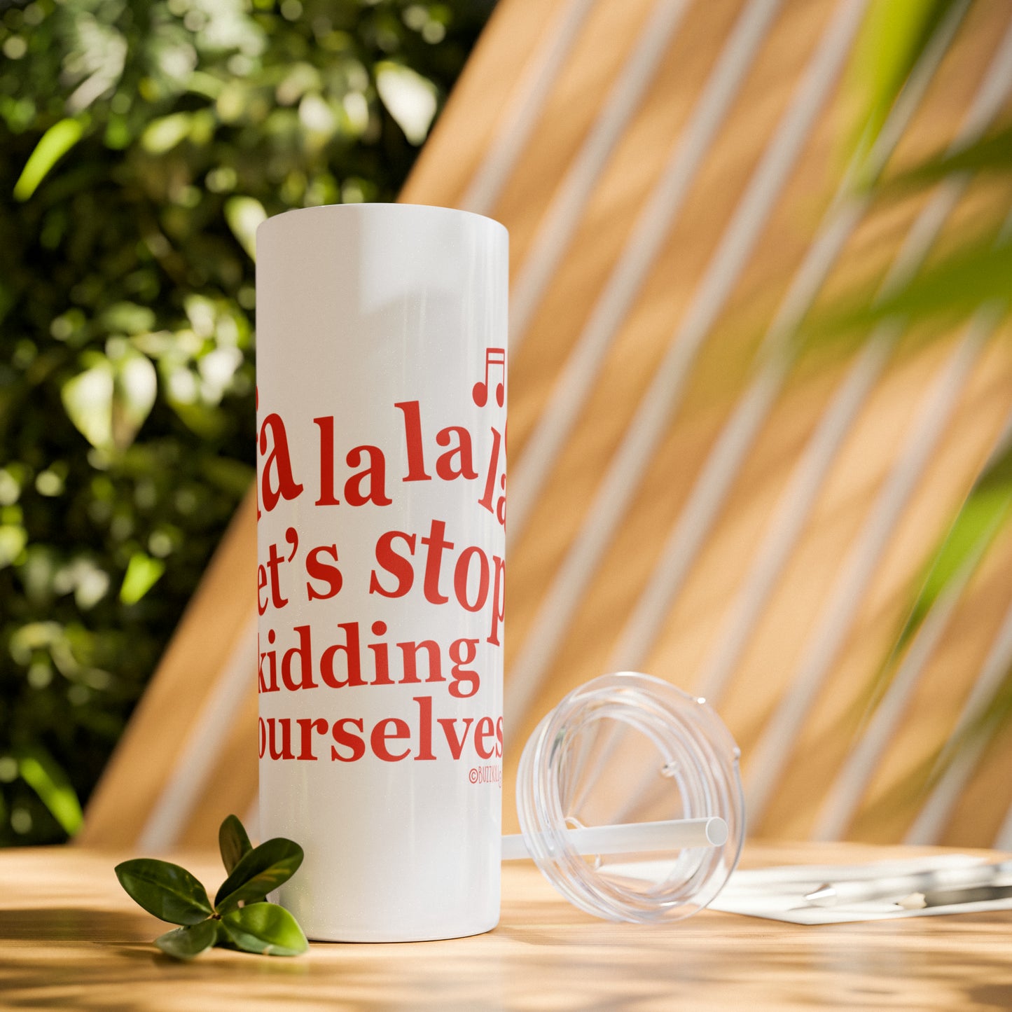 Fa La La La - Skinny Tumbler with Straw, 20oz