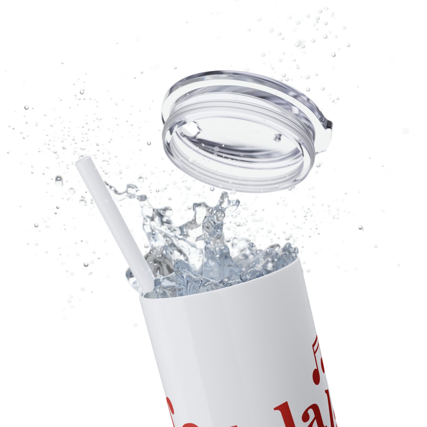 Fa La La La - Skinny Tumbler with Straw, 20oz