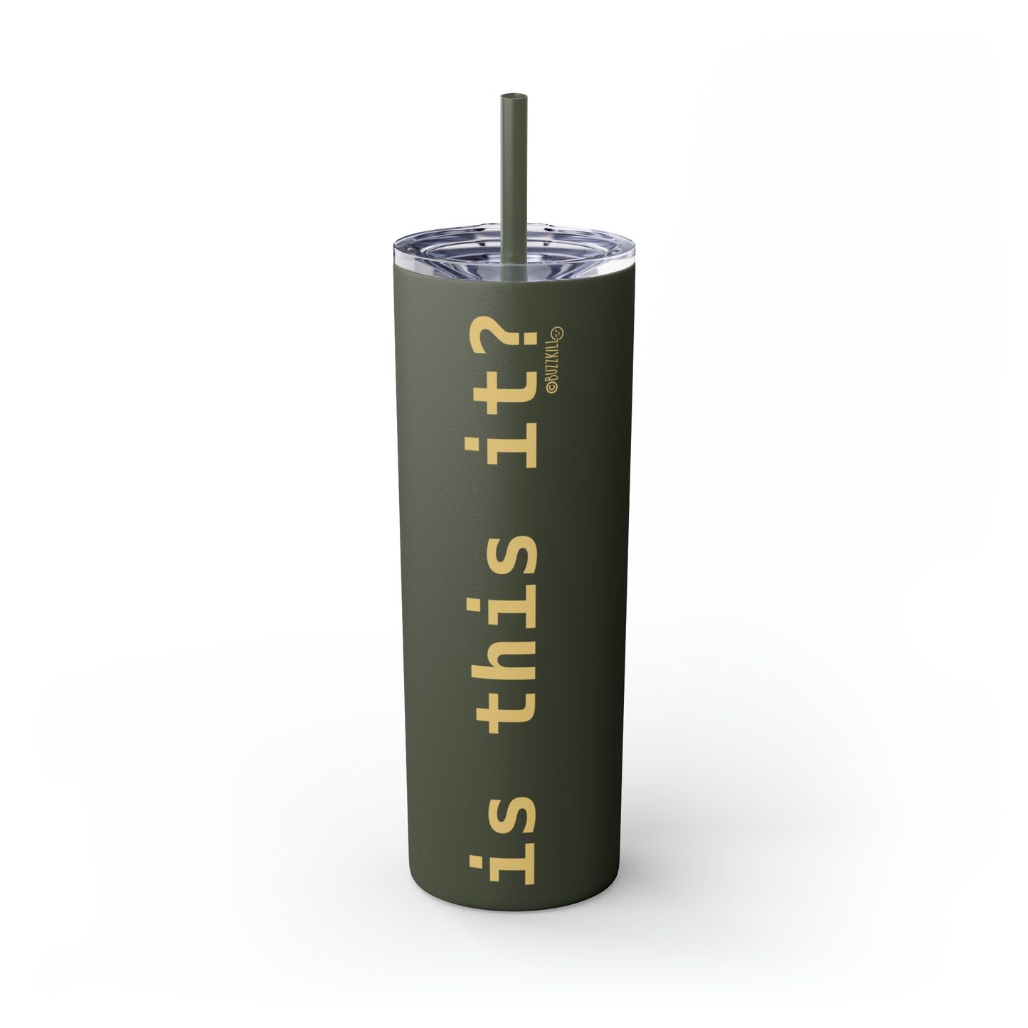 Is This It? - Skinny Tumbler with Straw, 20oz