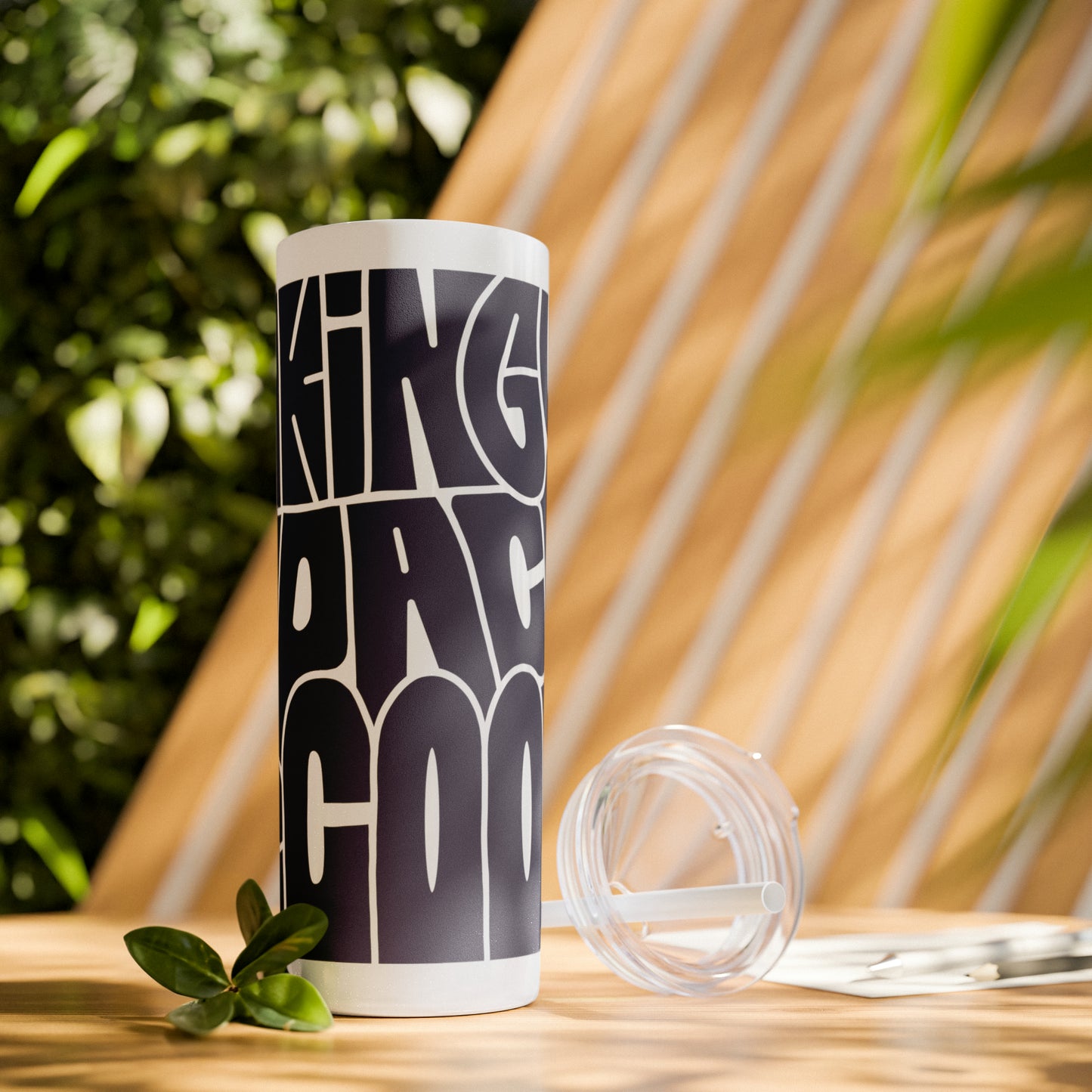 Taking Up Space Is Cool - Skinny Tumbler with Straw, 20oz