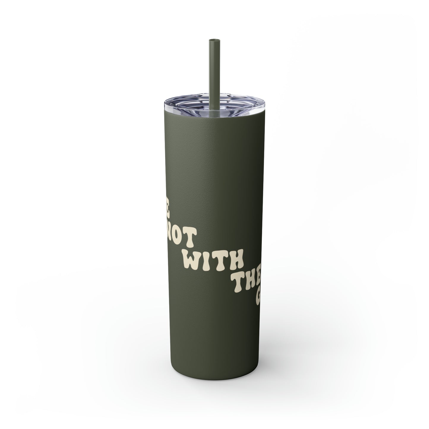 Can We Not With The Guns - Skinny Tumbler with Straw, 20oz