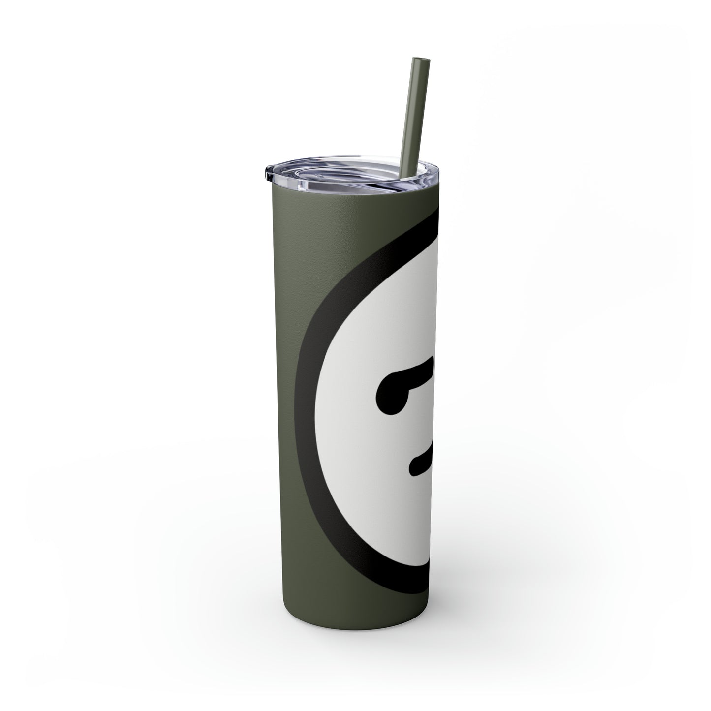 Buzzkill Face - Skinny Tumbler with Straw, 20oz