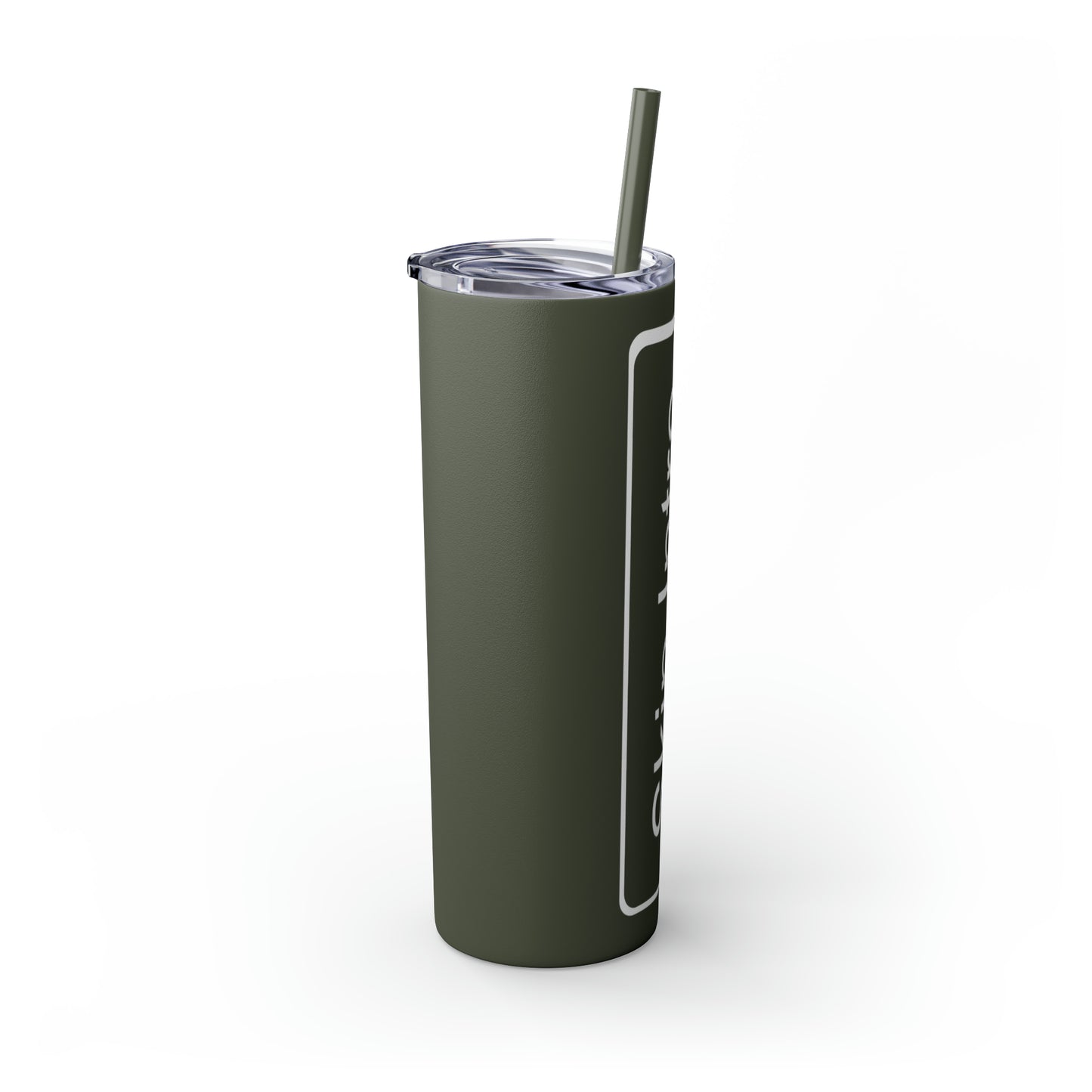 Skip Intro Button - Skinny Tumbler with Straw, 20oz