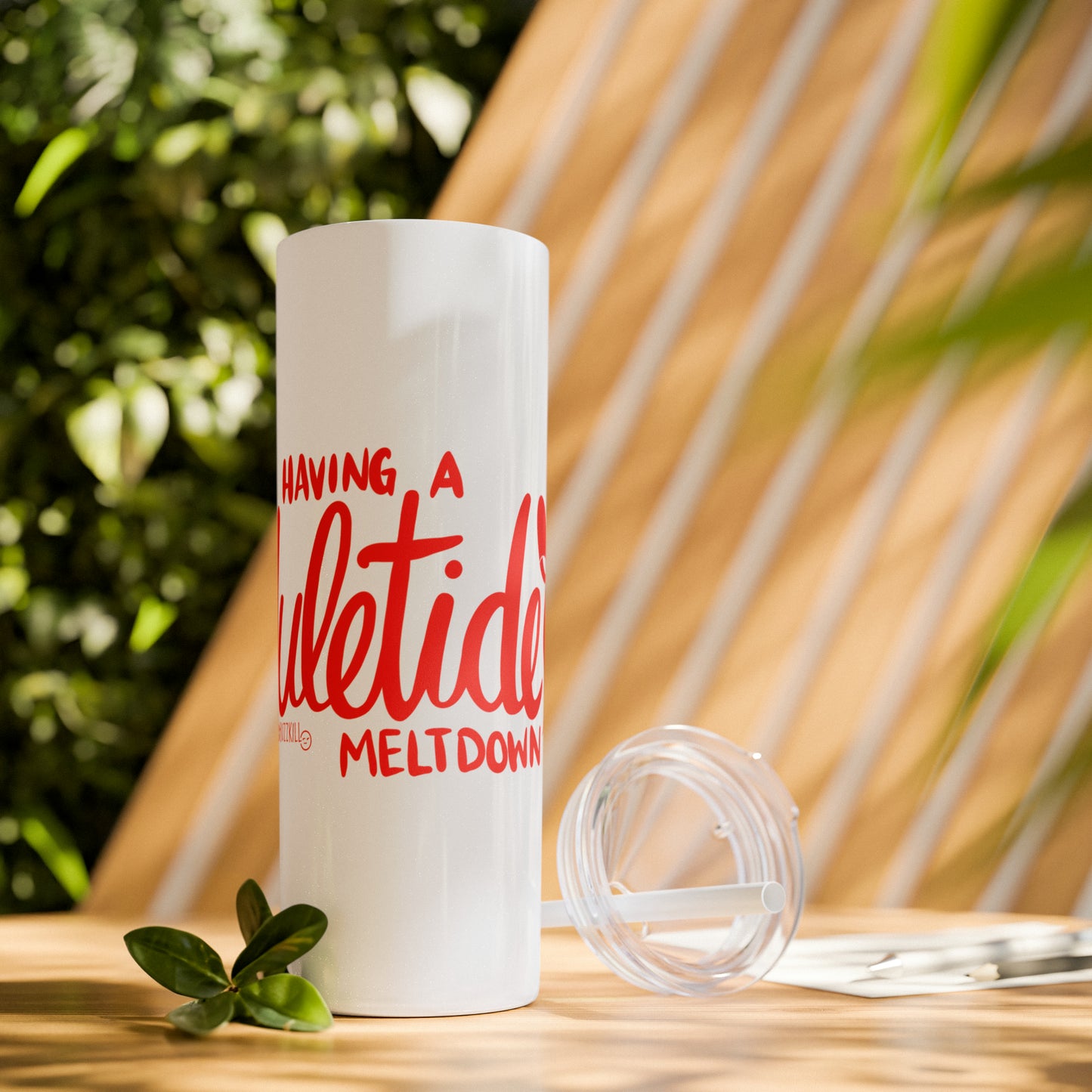 Yuletide Meltdown - Skinny Tumbler with Straw, 20oz