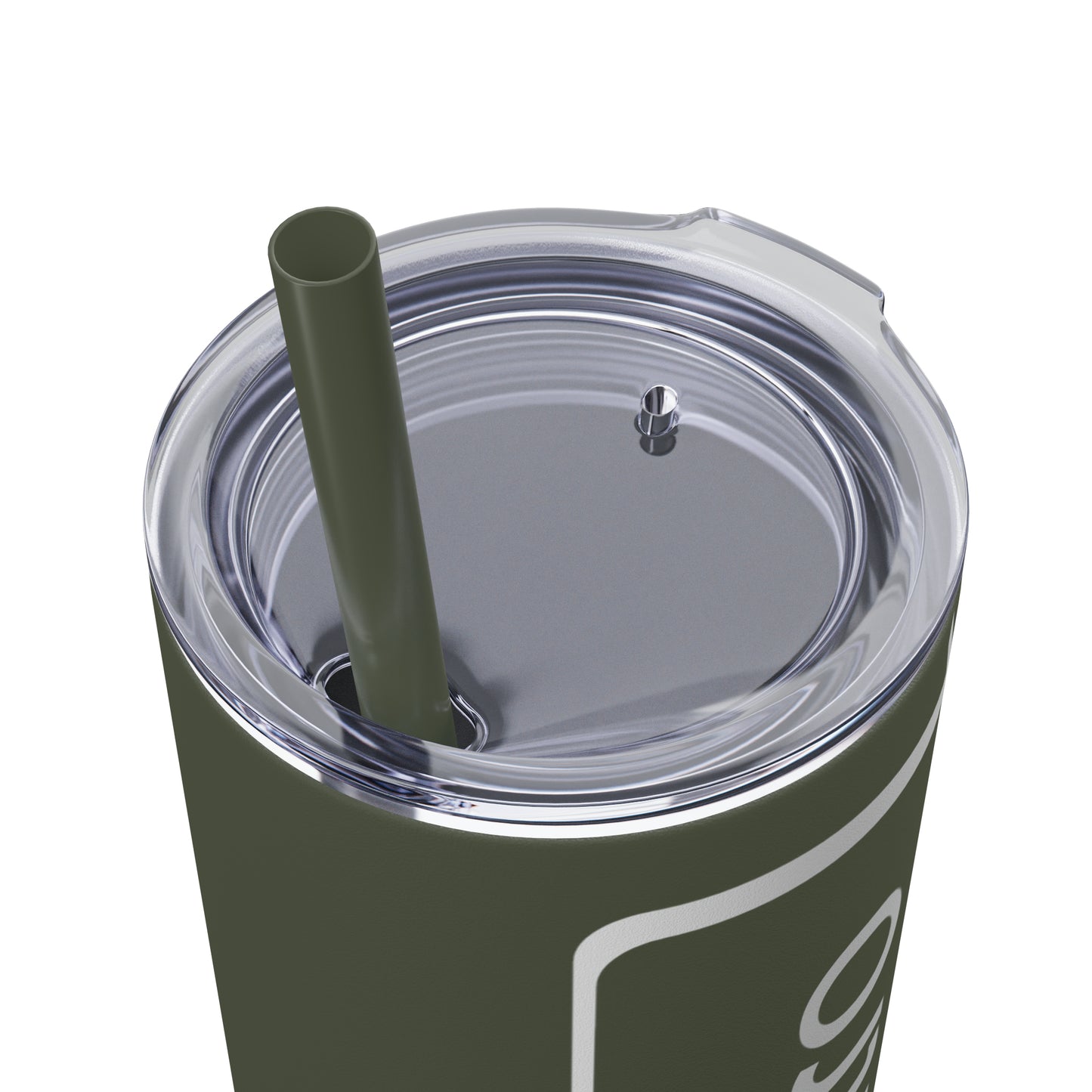 Skip Intro Button - Skinny Tumbler with Straw, 20oz
