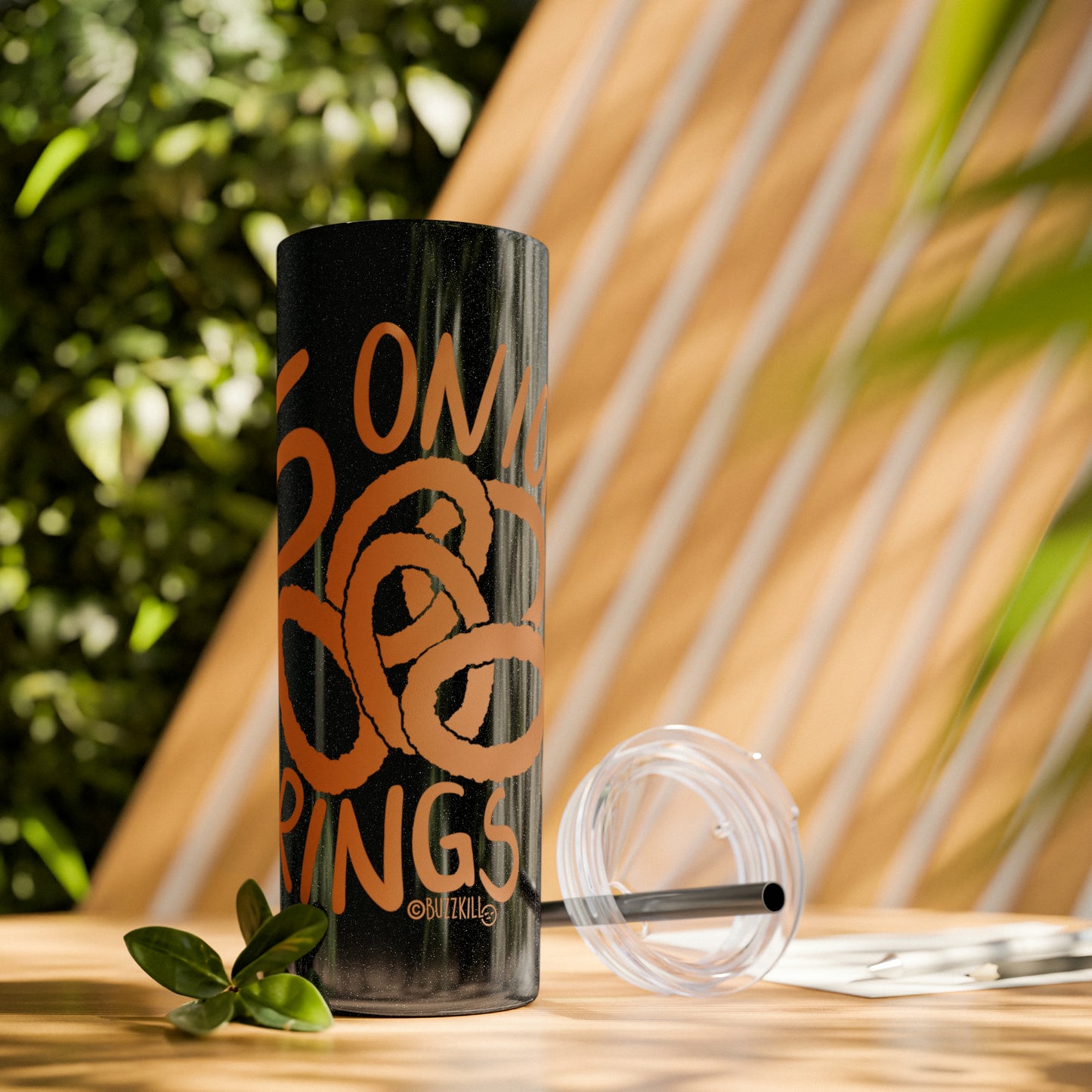 5 Onion Rings - Skinny Tumbler with Straw, 20oz