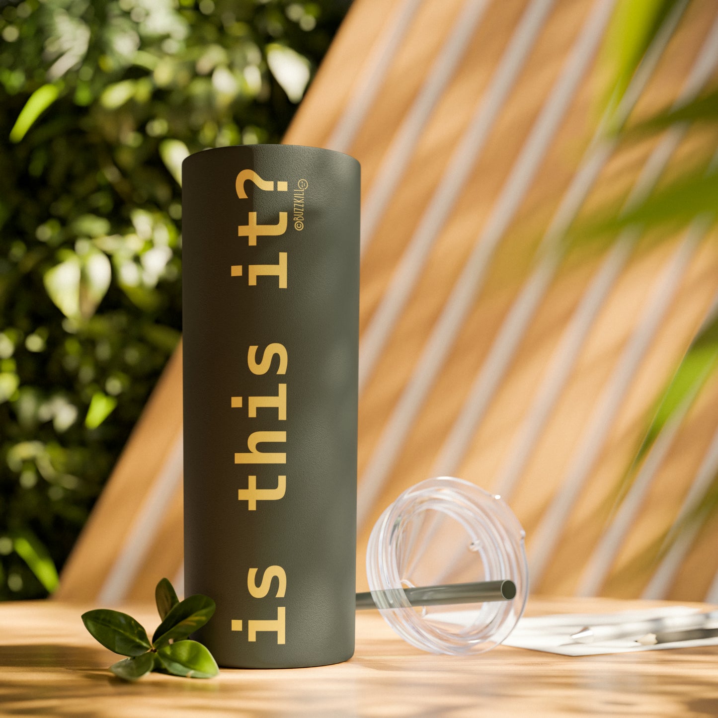 Is This It? - Skinny Tumbler with Straw, 20oz