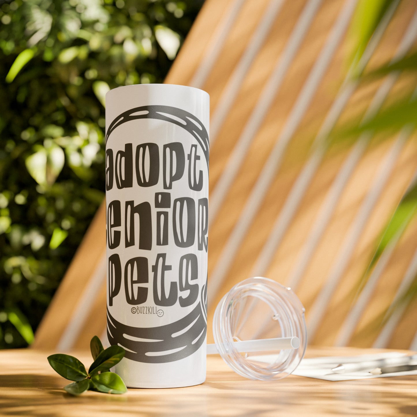 Adopt Senior Pets - Skinny Tumbler with Straw, 20oz