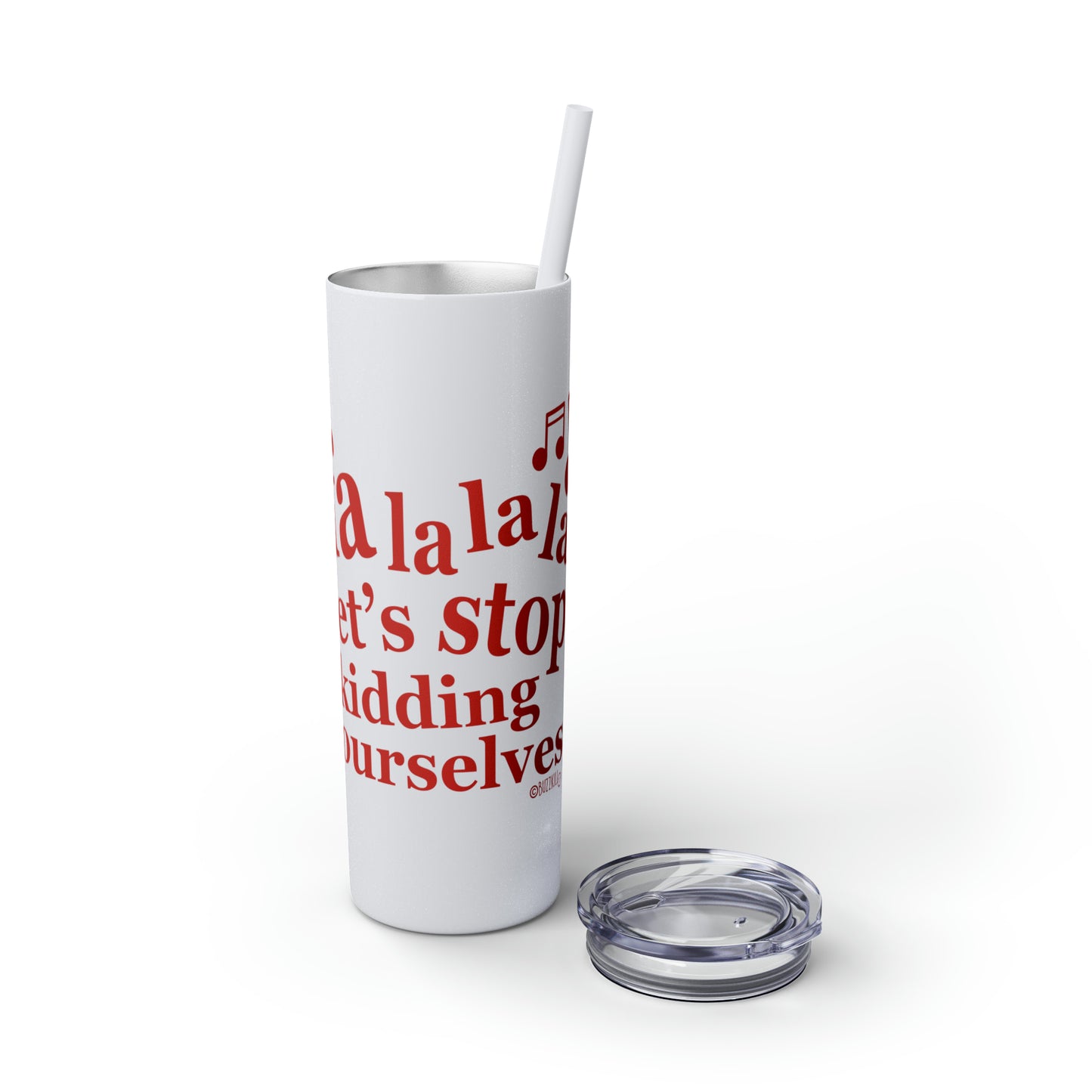 Fa La La La - Skinny Tumbler with Straw, 20oz