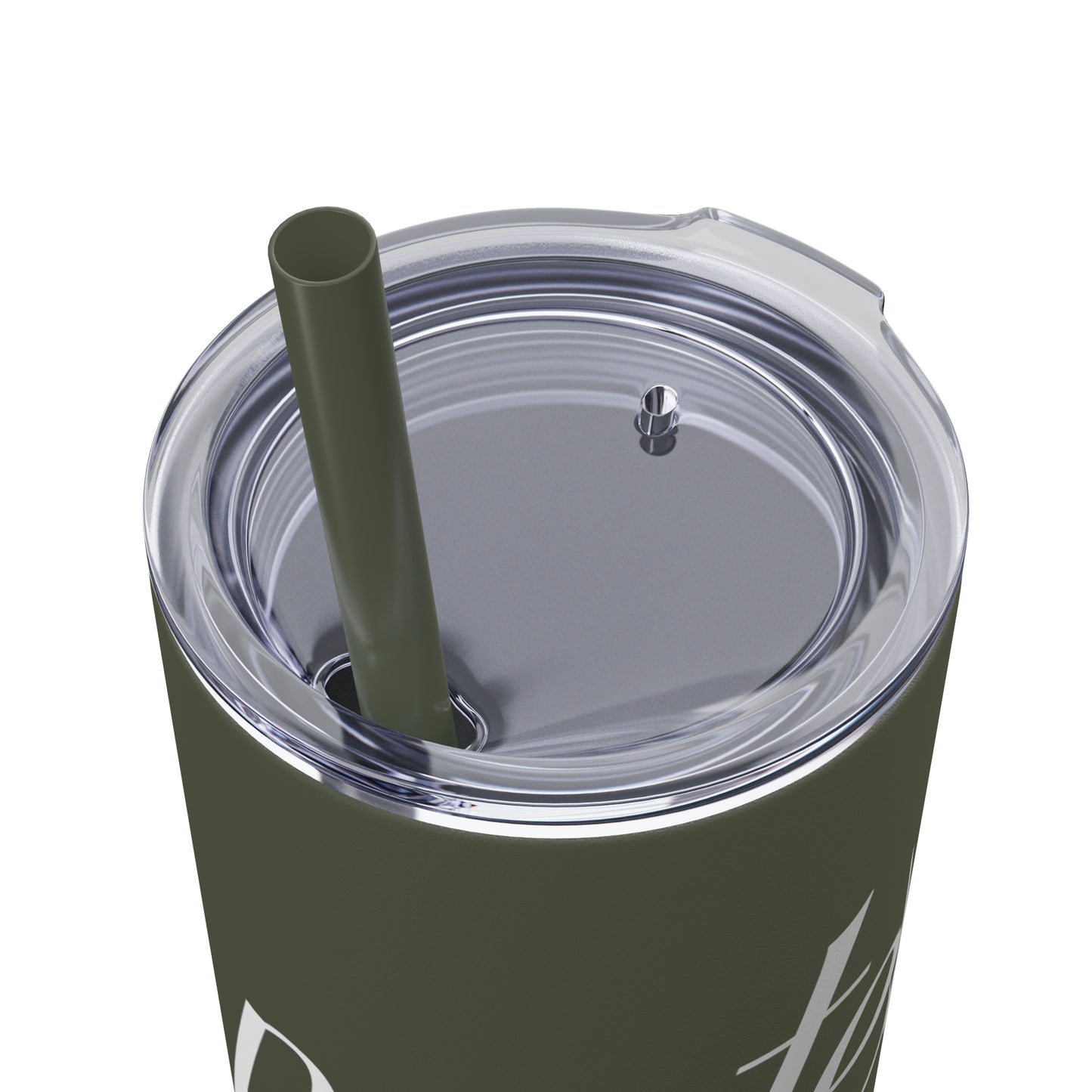 Protect The Trans Community - Skinny Tumbler with Straw, 20oz