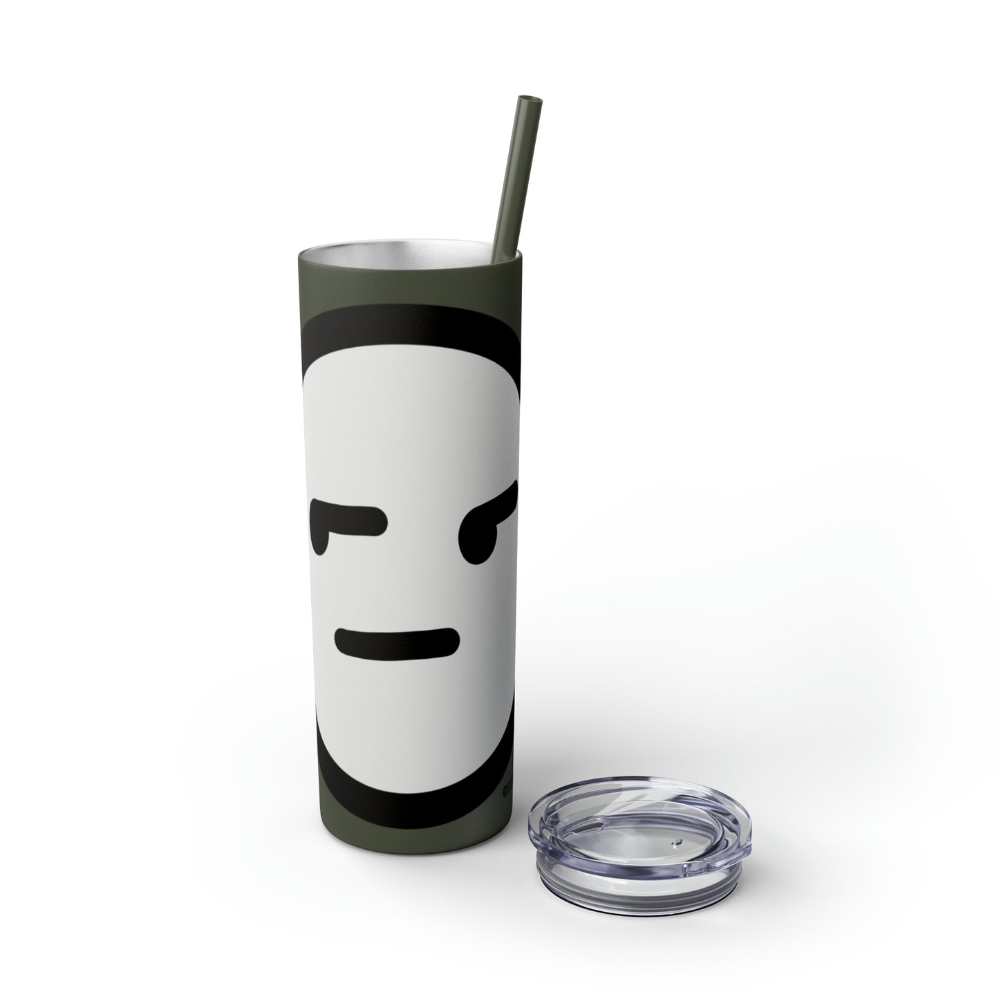 Buzzkill Face - Skinny Tumbler with Straw, 20oz