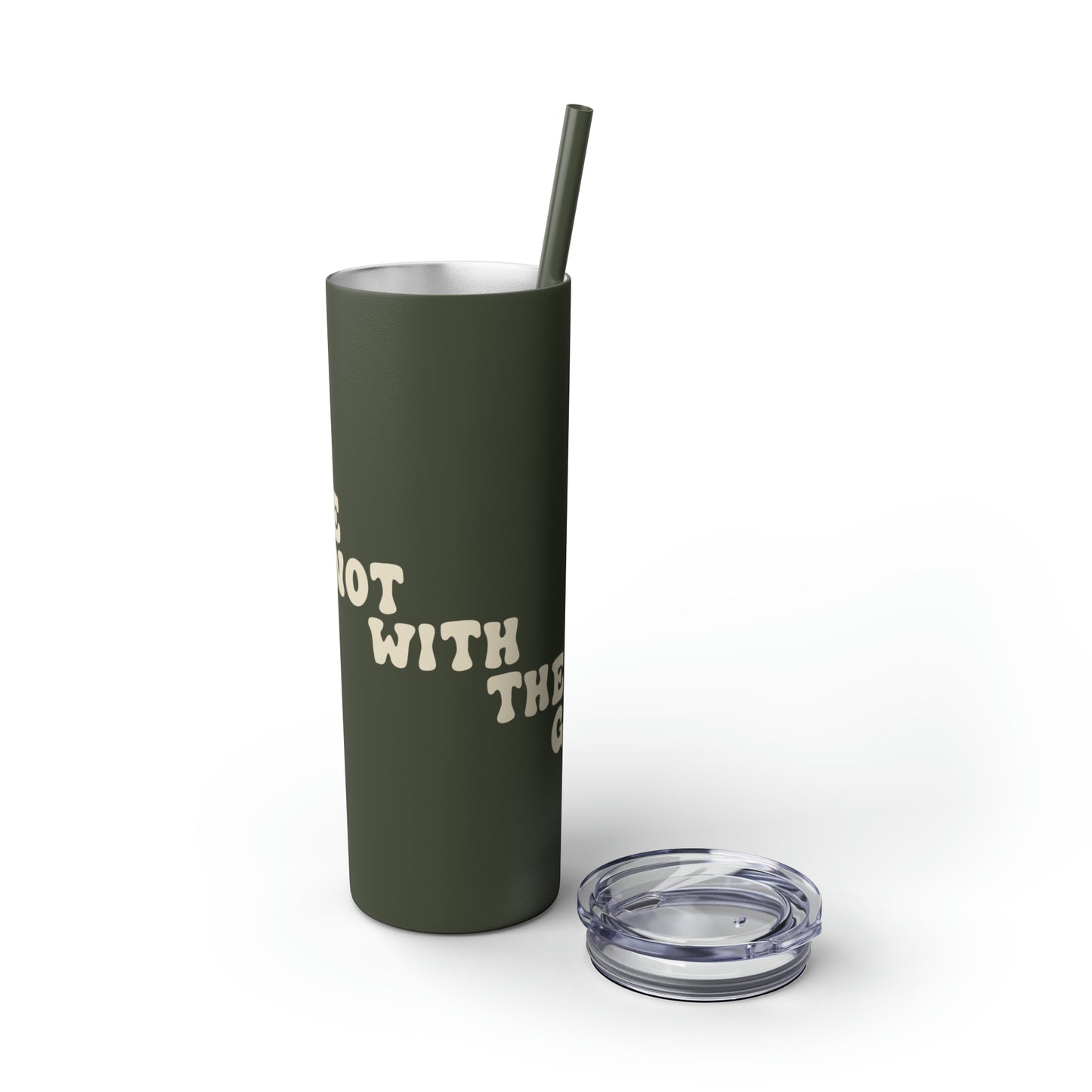Can We Not With The Guns - Skinny Tumbler with Straw, 20oz