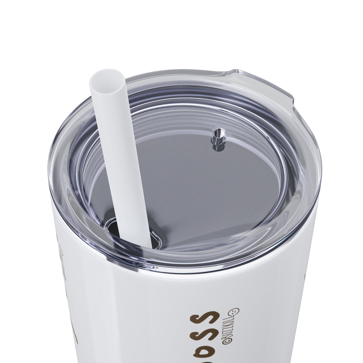 Smarter Than My Boss - Skinny Tumbler with Straw, 20oz