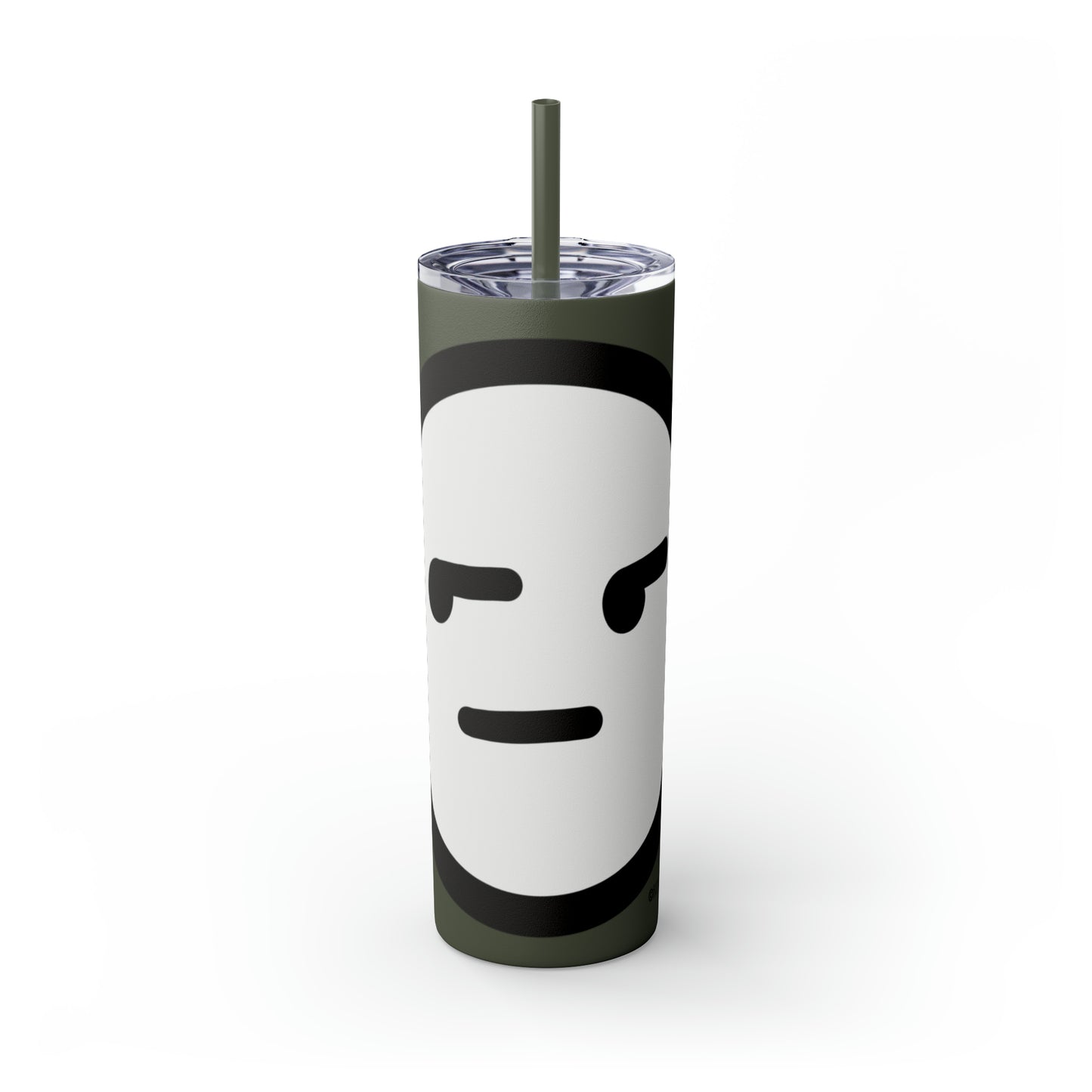 Buzzkill Face - Skinny Tumbler with Straw, 20oz