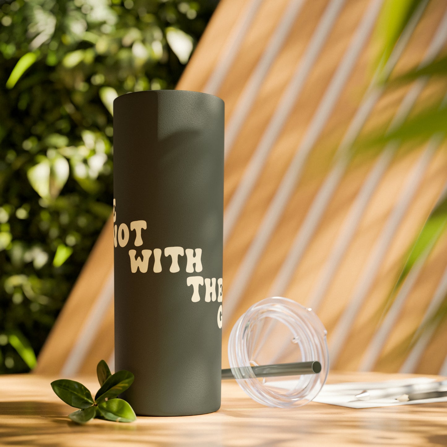 Can We Not With The Guns - Skinny Tumbler with Straw, 20oz