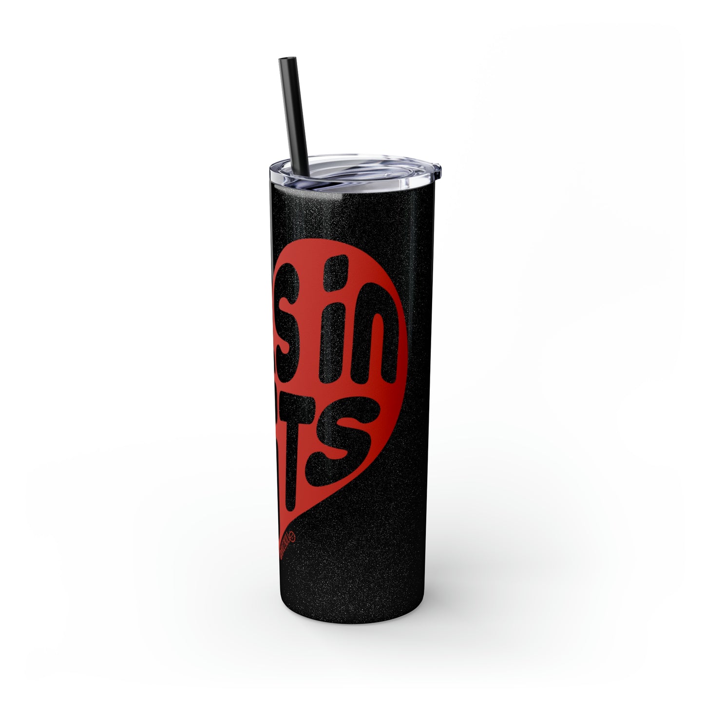 Girls In Suits Heart - Skinny Tumbler with Straw, 20oz