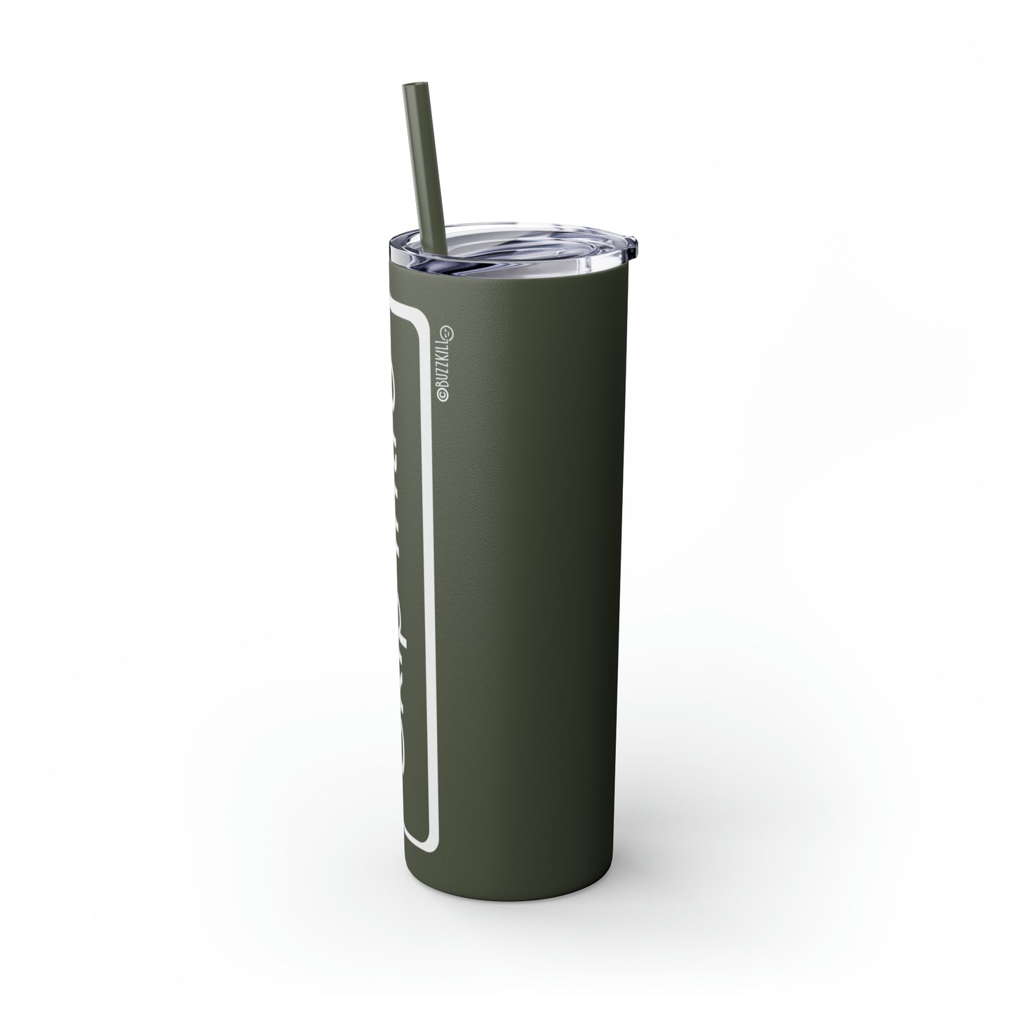 Skip Intro Button - Skinny Tumbler with Straw, 20oz